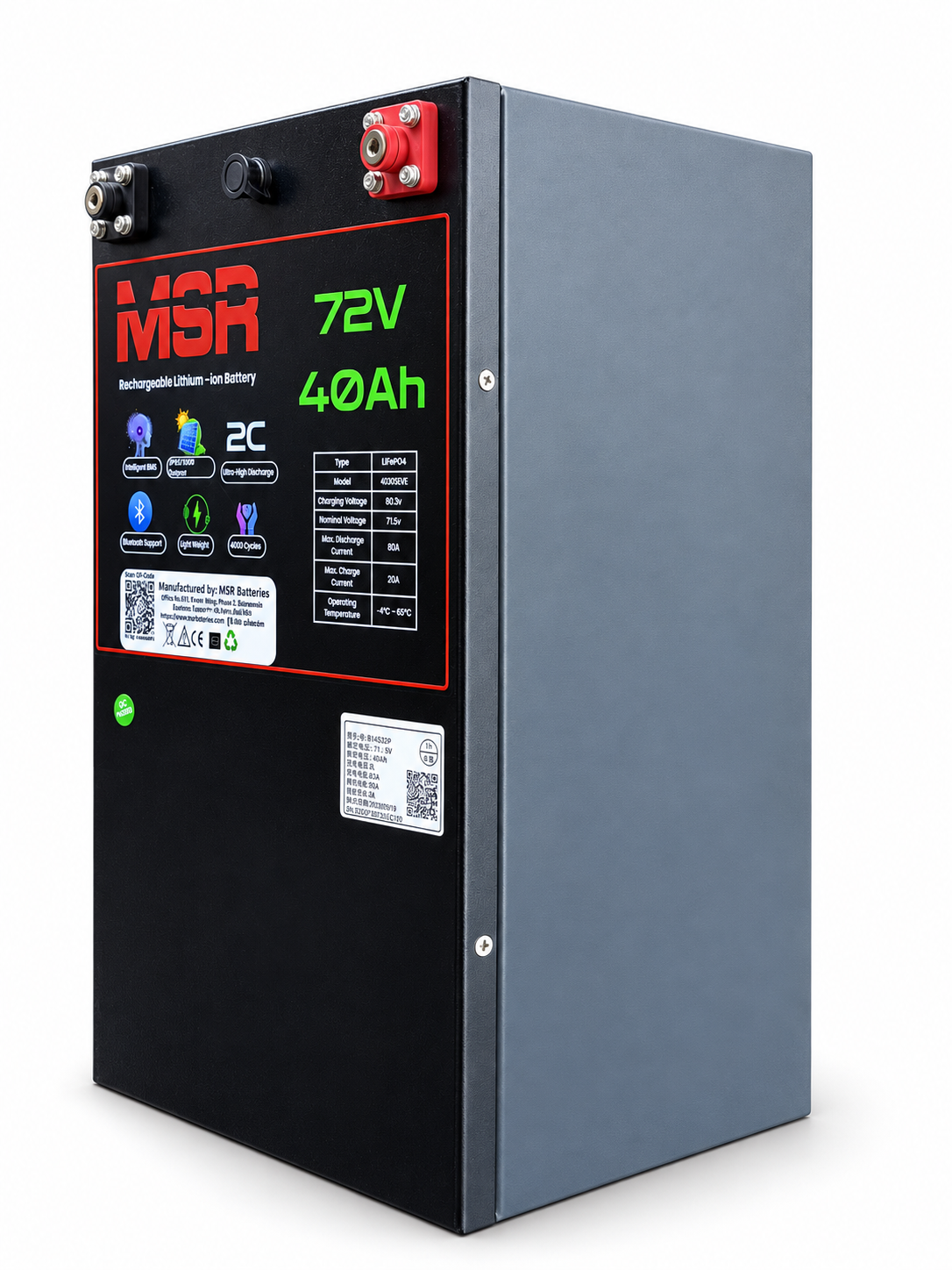 72v 40Ah LiFePO4 Battery